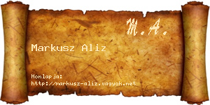 Markusz Aliz névjegykártya