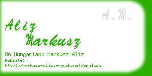 aliz markusz business card